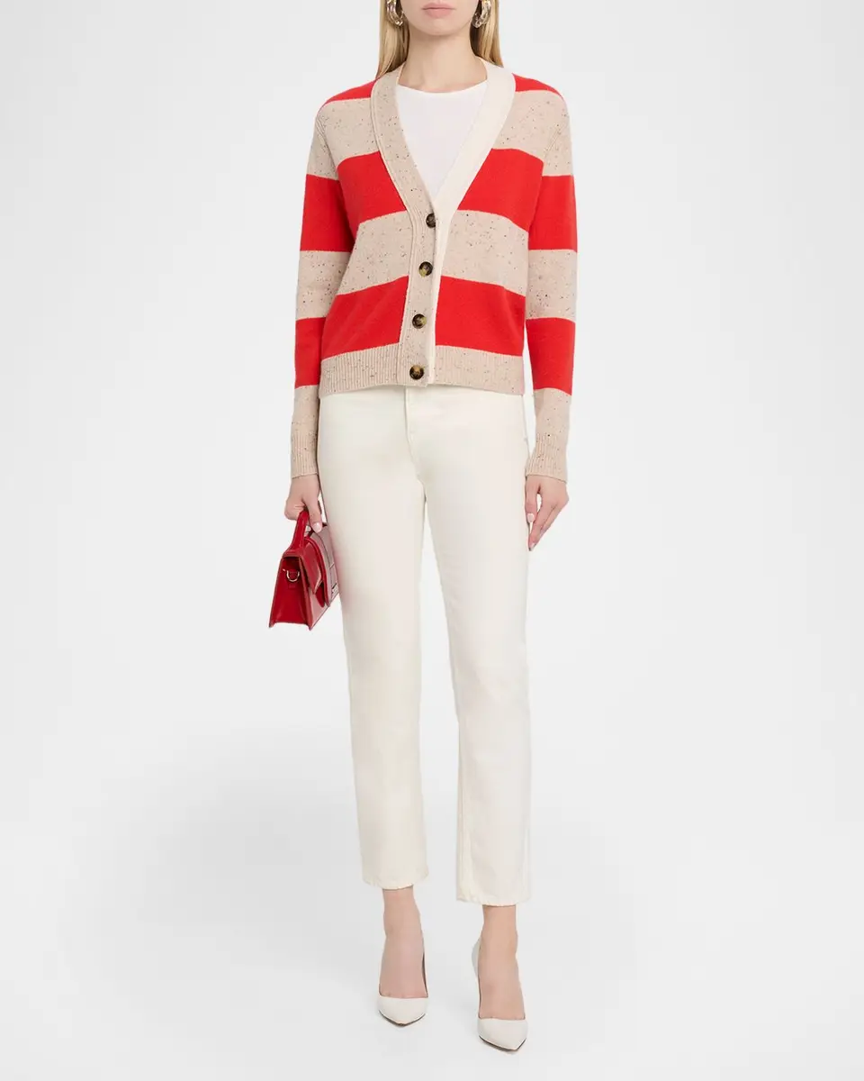 Autumn Cashmere Striped Cashmere Rugby Polo Cardigan | Thumbnail 2 Autumn Cashmere Striped Cashmere Rugby Polo Cardigan | Thumbnail 2
