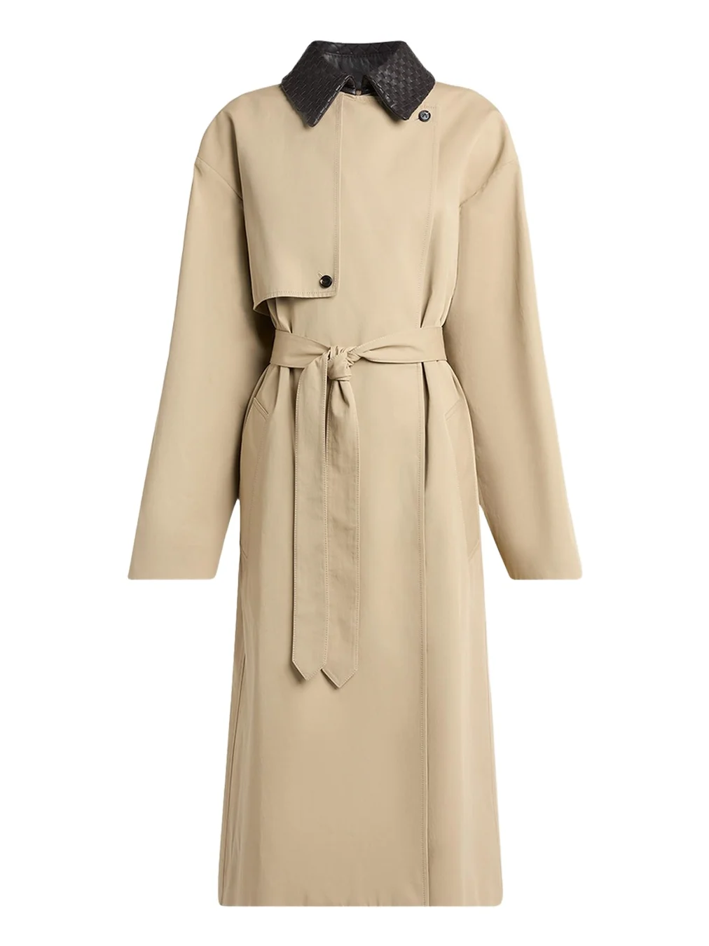 Intrecciato-Collar Water-Repellent Trench Coat Intrecciato-Collar Water-Repellent Trench Coat