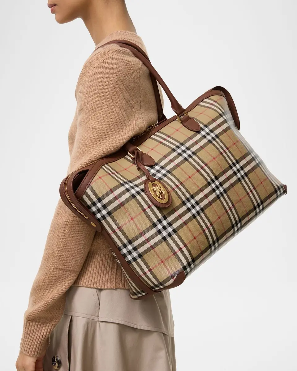 Burberry Medium Check Zip Tote Bag | Thumbnail 2 Burberry Medium Check Zip Tote Bag | Thumbnail 2