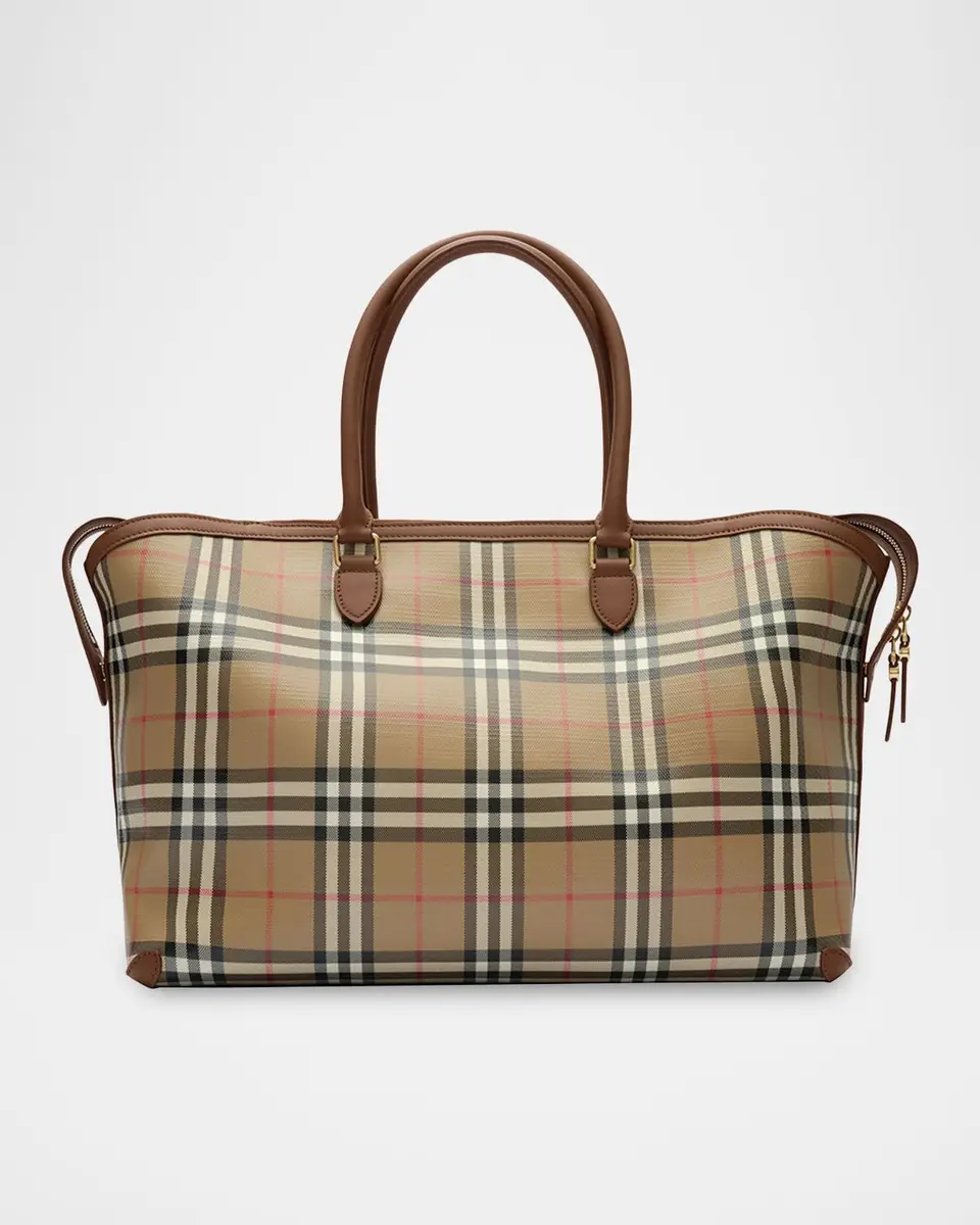 Burberry Medium Check Zip Tote Bag | Thumbnail 3 Burberry Medium Check Zip Tote Bag | Thumbnail 3