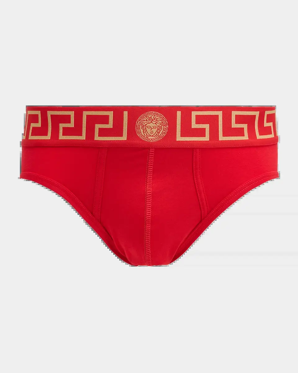 Versace Men's Medusa Key Cotton Jersey Briefs | Thumbnail 2 Versace Men's Medusa Key Cotton Jersey Briefs | Thumbnail 2