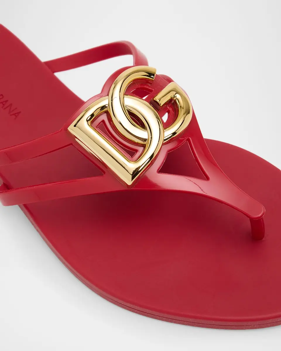 Dolce & Gabbana DG Jelly Flat Thong Sandals | Thumbnail 3