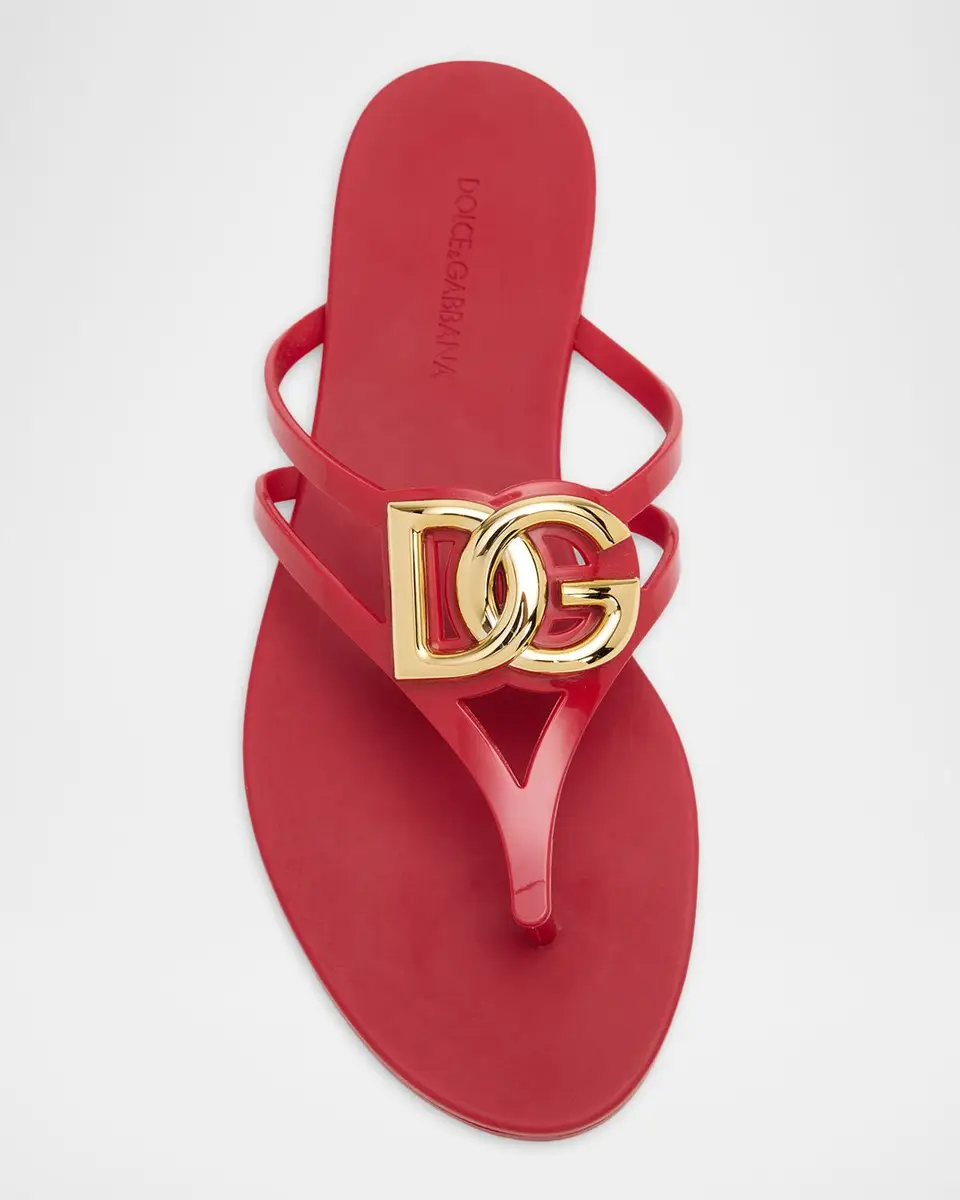 Dolce & Gabbana DG Jelly Flat Thong Sandals | Thumbnail 4