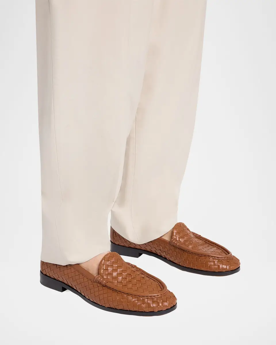 Bottega Veneta Men's Silenzio Intrecciato Napa Leather Loafers | Thumbnail 2 Bottega Veneta Men's Silenzio Intrecciato Napa Leather Loafers | Thumbnail 2