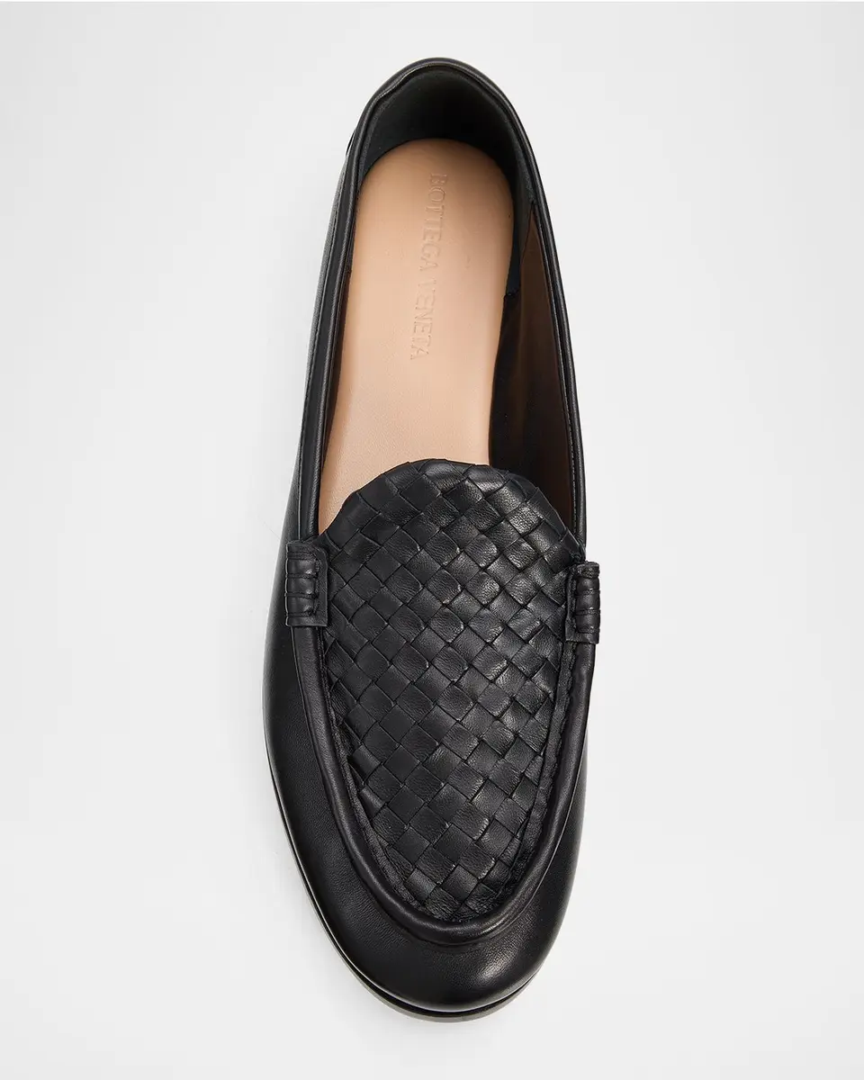 Bottega Veneta Men's Silenzio Intrecciato Napa Leather Loafers | Thumbnail 4 Bottega Veneta Men's Silenzio Intrecciato Napa Leather Loafers | Thumbnail 4