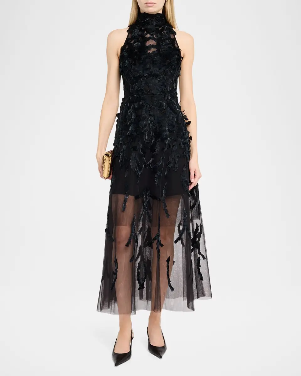 PAMELLA ROLAND Feather Embellished Tulle Gown | Thumbnail 2 PAMELLA ROLAND Feather Embellished Tulle Gown | Thumbnail 2