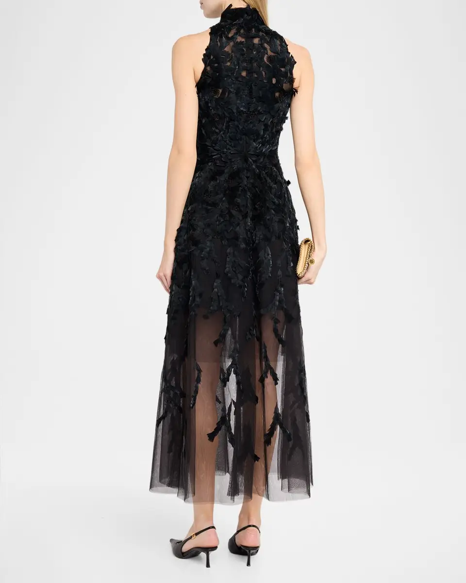 PAMELLA ROLAND Feather Embellished Tulle Gown | Thumbnail 3 PAMELLA ROLAND Feather Embellished Tulle Gown | Thumbnail 3