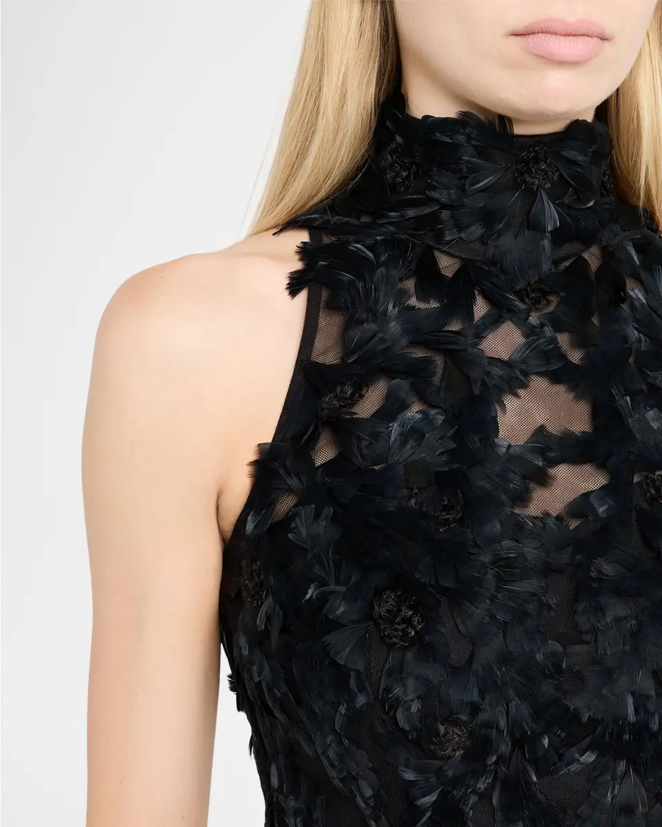 PAMELLA ROLAND Feather Embellished Tulle Gown | Thumbnail 5 PAMELLA ROLAND Feather Embellished Tulle Gown | Thumbnail 5
