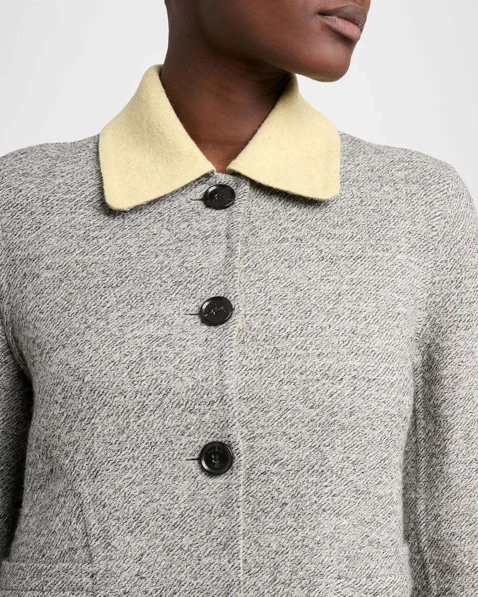 Proenza Schouler Gaelle Contrast-Collar Tweed Single-Breasted Jacket | Thumbnail 5