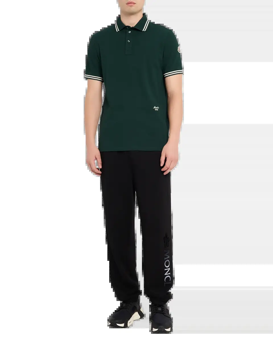 Moncler Men's Striped Cotton Pique Polo Shirt | Thumbnail 6 Moncler Men's Striped Cotton Pique Polo Shirt | Thumbnail 6