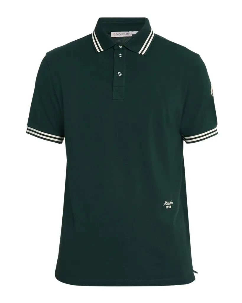 Men's Striped Cotton Pique Polo Shirt