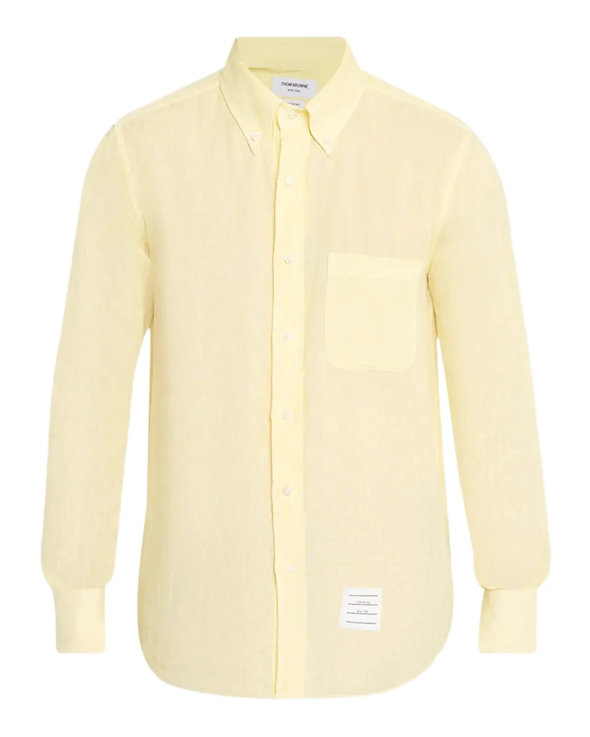 Thom Browne Men's Linen Garment Dyed Button-Down Shirt