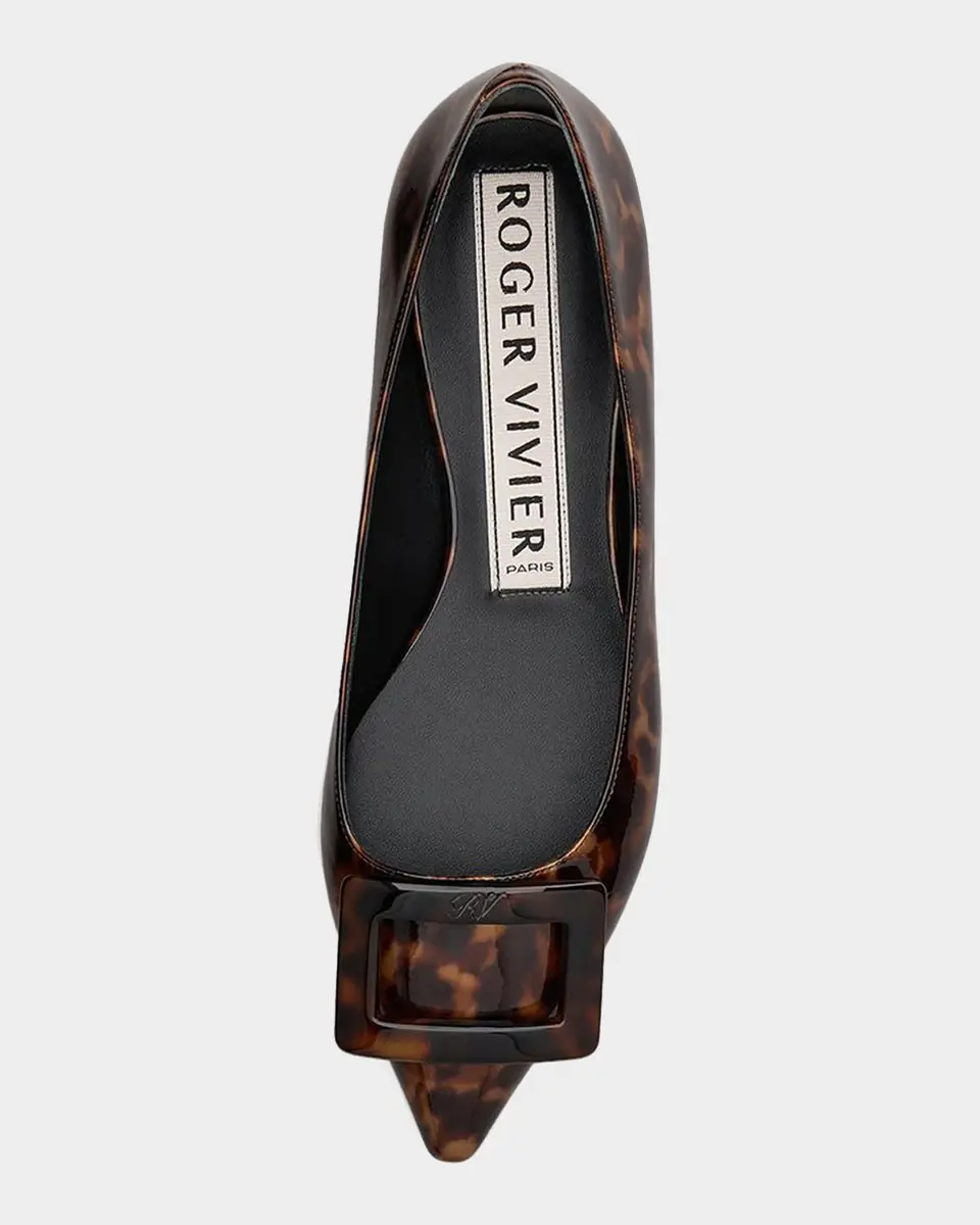 Roger Vivier Gommettine Turtle Printed Leather Ballerina Flats | Thumbnail 3 Roger Vivier Gommettine Turtle Printed Leather Ballerina Flats | Thumbnail 3