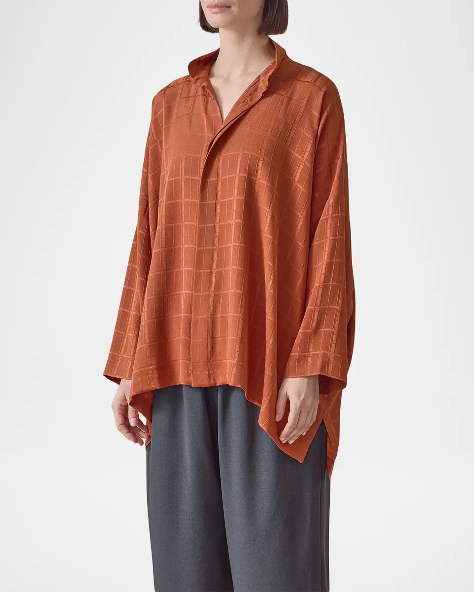 Eskandar Jacquard Silk Satin Shirt | Thumbnail 4
