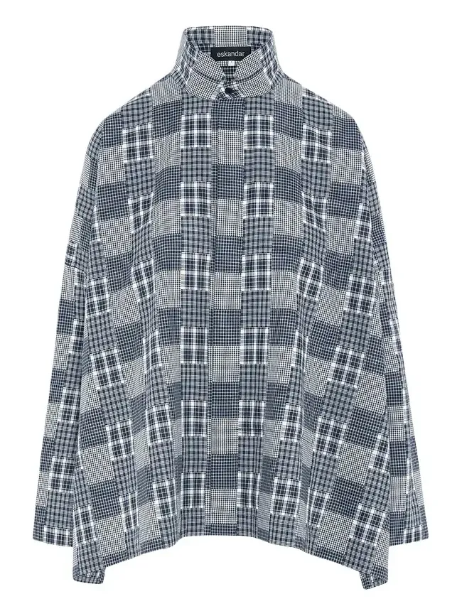 Multi-Plaid Cotton Wide Longer Back Shirt Jacket Multi-Plaid Cotton Wide Longer Back Shirt Jacket