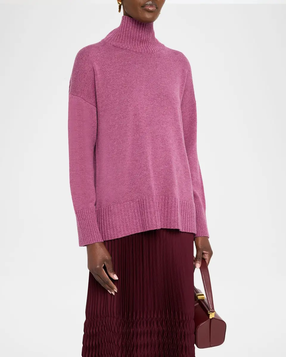 Lafayette 148 New York Chine 3-Ply Cashmere Stand-Collar Sweater | Thumbnail 4