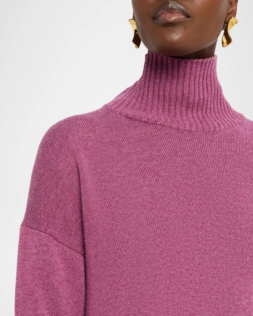 Lafayette 148 New York Chine 3-Ply Cashmere Stand-Collar Sweater | Thumbnail 5