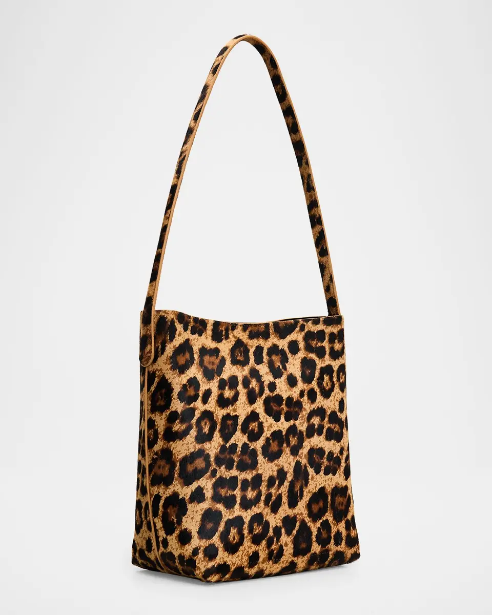 Mansur Gavriel Everyday Cabas Small Leopard-Print Animal Hair Shoulder Bag | Thumbnail 3