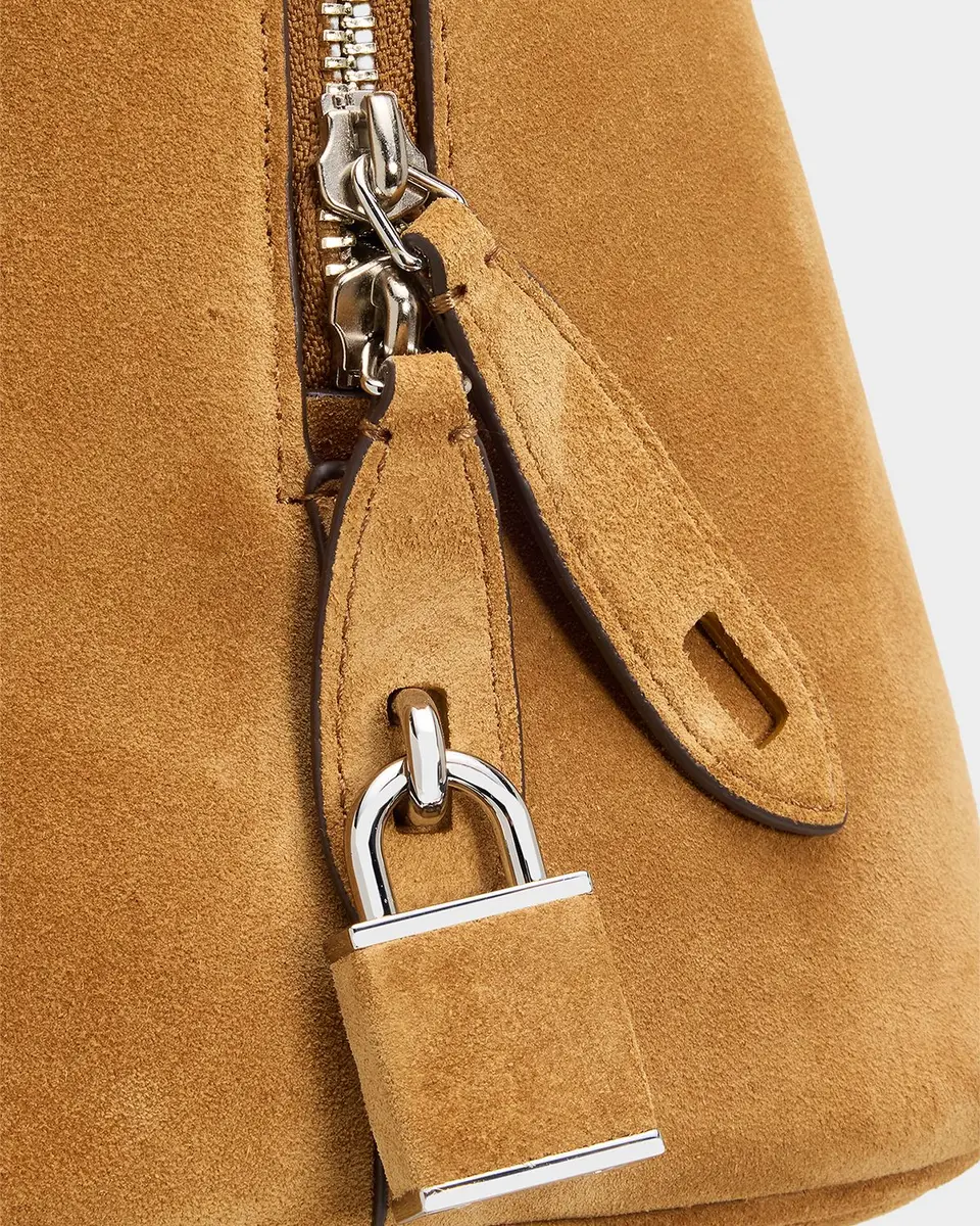 Tory Burch Lock Suede Satchel | Thumbnail 6 Tory Burch Lock Suede Satchel | Thumbnail 6