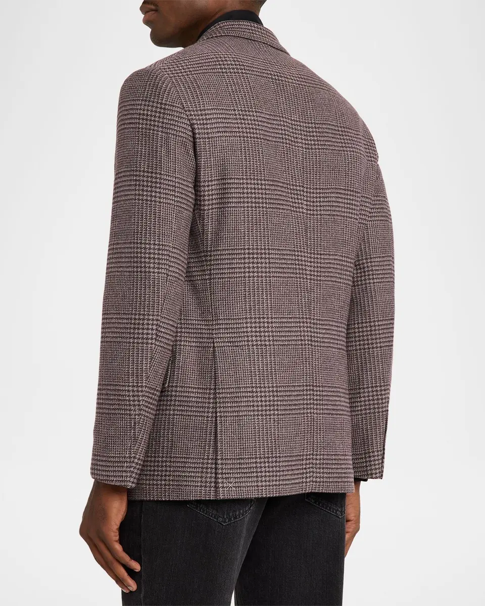 Brunello Cucinelli Men's Glen Plaid Wool-Cashmere Suit Jacket | Thumbnail 3 Brunello Cucinelli Men's Glen Plaid Wool-Cashmere Suit Jacket | Thumbnail 3