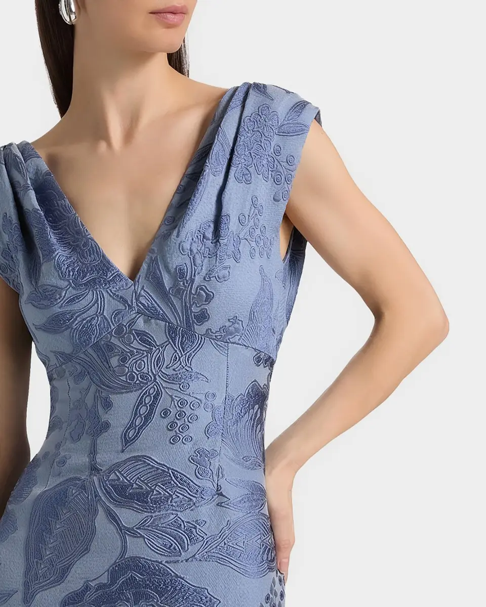Lela Rose Floral Jacquard Gown | Thumbnail 5 Lela Rose Floral Jacquard Gown | Thumbnail 5