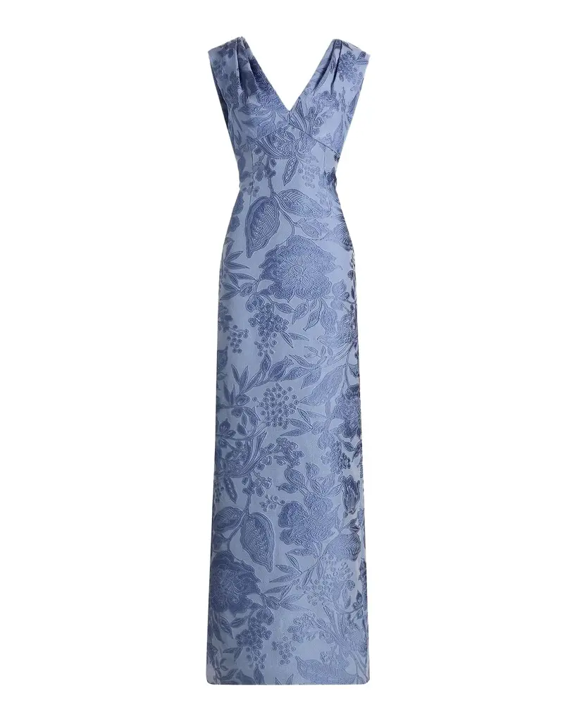 Lela Rose Floral Jacquard Gown | Image 1 Lela Rose Floral Jacquard Gown | Image 1