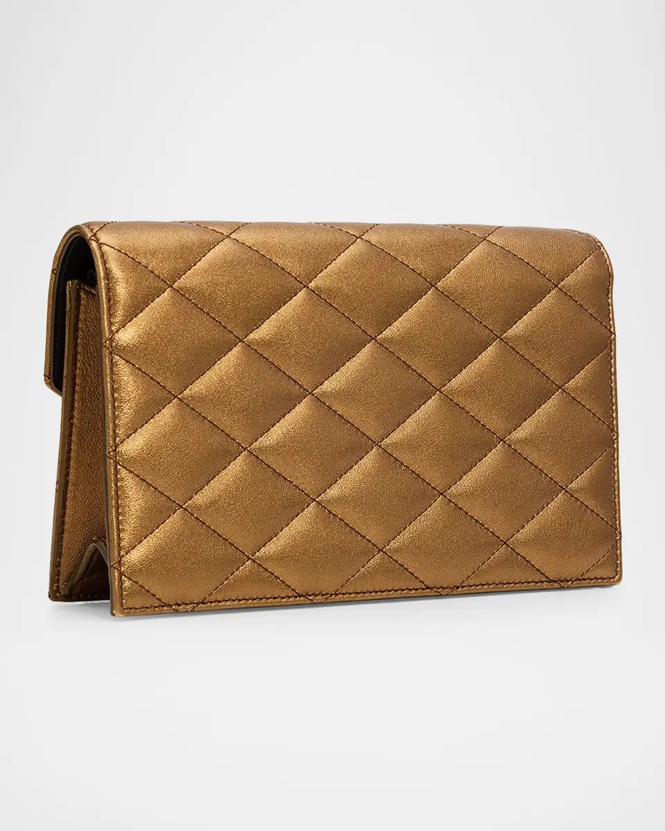 Saint Laurent Envelope Small YSL Wallet on Chain in Metallic Leather | Thumbnail 3 Saint Laurent Envelope Small YSL Wallet on Chain in Metallic Leather | Thumbnail 3