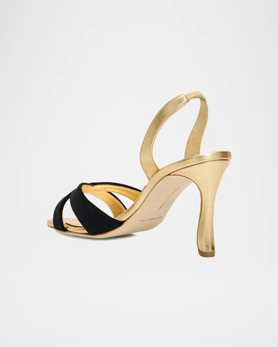 Manolo Blahnik 90mm Callydra Mixed Leather Slingback Sandals | Thumbnail 2