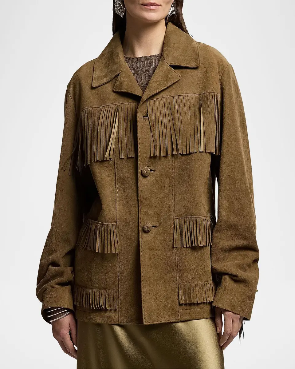 Ralph Lauren Collection Perce Fringe-Trim Lamb-Suede Jacket | Thumbnail 4 Ralph Lauren Collection Perce Fringe-Trim Lamb-Suede Jacket | Thumbnail 4