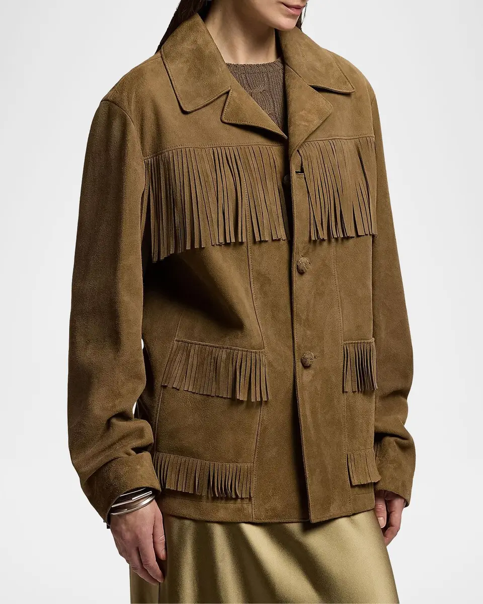 Ralph Lauren Collection Perce Fringe-Trim Lamb-Suede Jacket | Thumbnail 6 Ralph Lauren Collection Perce Fringe-Trim Lamb-Suede Jacket | Thumbnail 6