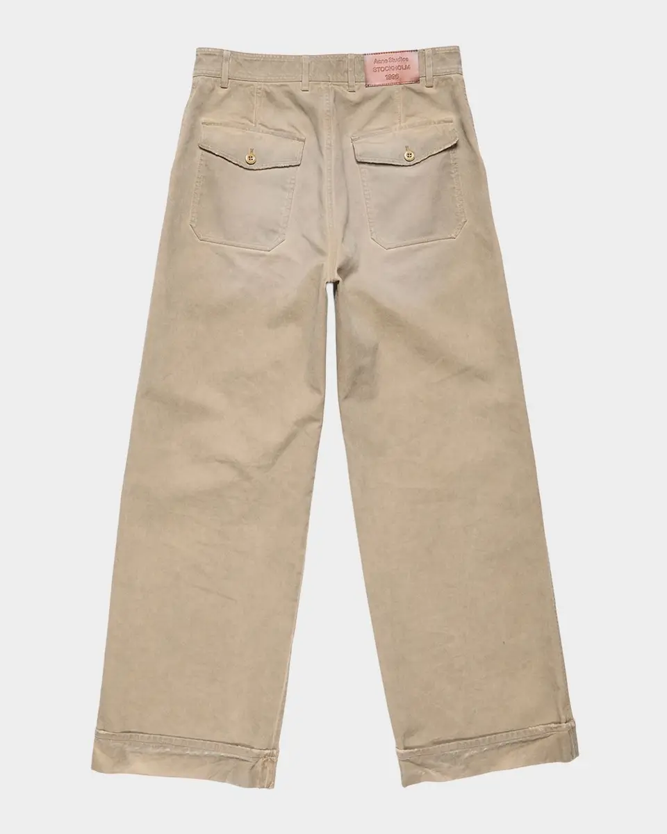 Acne Studios Men's Stained Twill Wide-Leg Trousers | Thumbnail 2 Acne Studios Men's Stained Twill Wide-Leg Trousers | Thumbnail 2