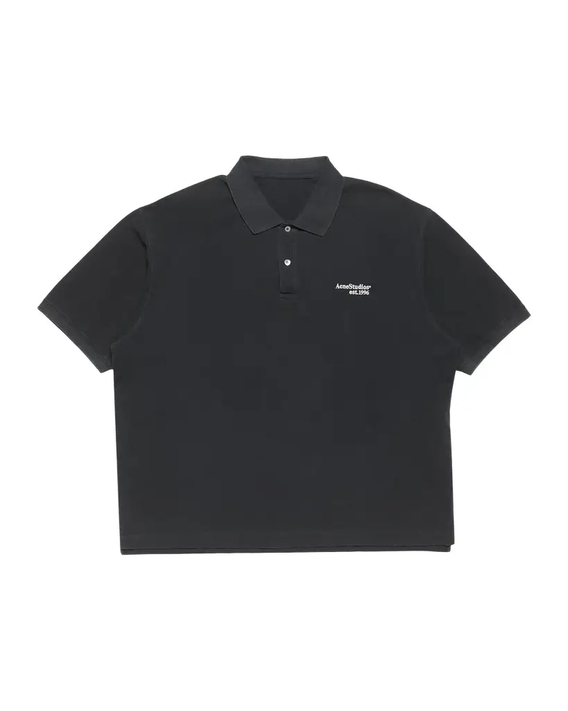Acne Studios Men's Egnes Cotton Logo Polo Shirt | Image 1 Acne Studios Men's Egnes Cotton Logo Polo Shirt | Image 1