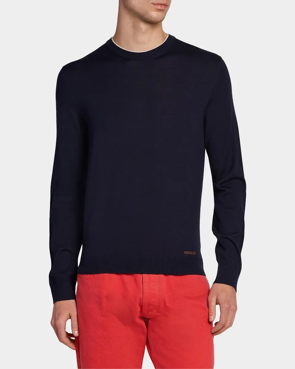 Versace Men's Wool Crewneck Sweater | Thumbnail 4