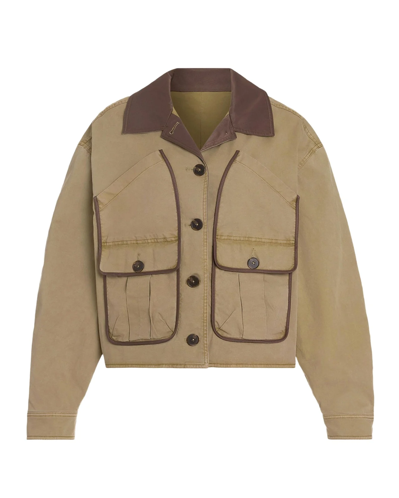 Ramy Brook Izzy Contrast-Trim Cotton Utility Jacket