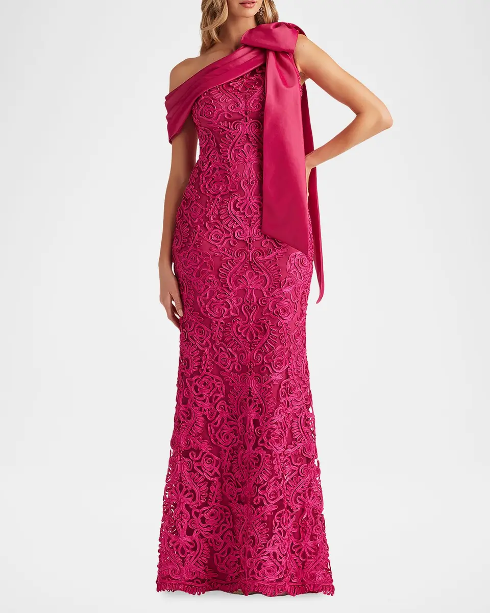 Tadashi Shoji Embroidered One-Shoulder Column Gown | Thumbnail 2 Tadashi Shoji Embroidered One-Shoulder Column Gown | Thumbnail 2