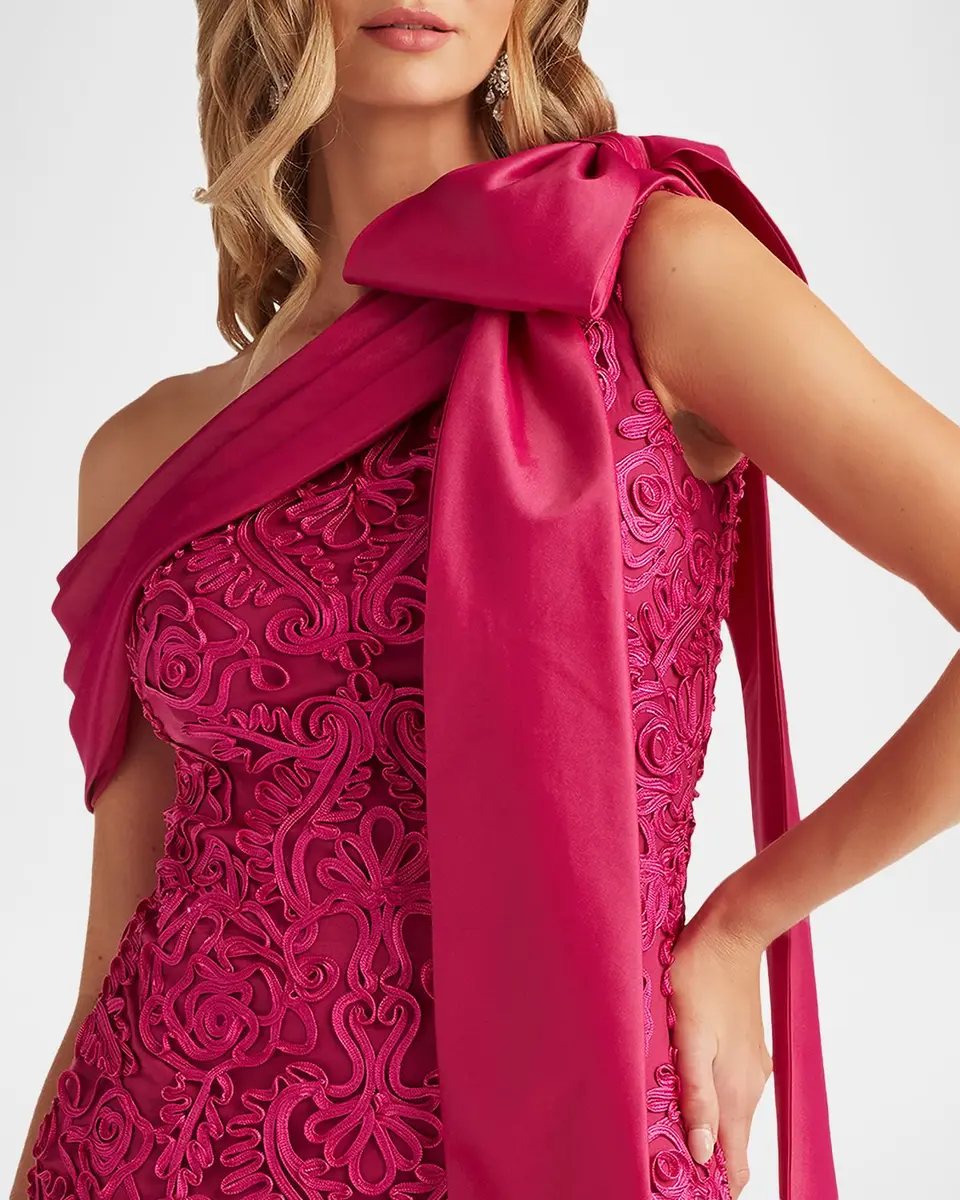 Tadashi Shoji Embroidered One-Shoulder Column Gown | Thumbnail 4 Tadashi Shoji Embroidered One-Shoulder Column Gown | Thumbnail 4