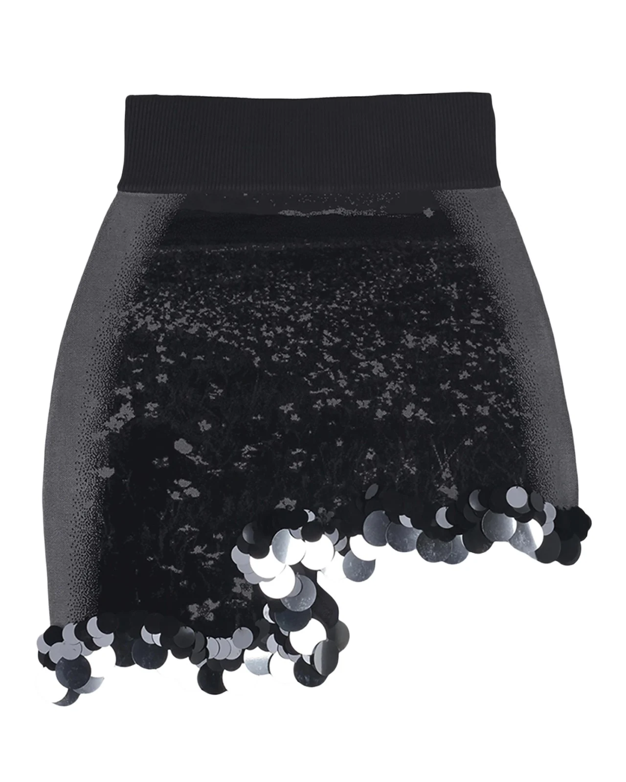 Casey Sequined Asymmetric Wavy Mini Skirt