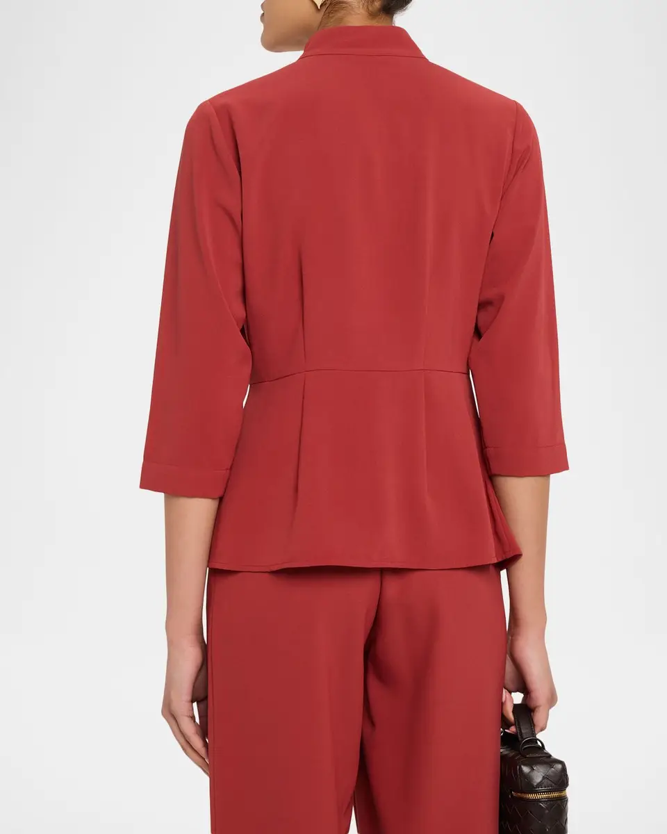 Misook Buckle Detail Crepe Wrap Blouse | Thumbnail 3 Misook Buckle Detail Crepe Wrap Blouse | Thumbnail 3