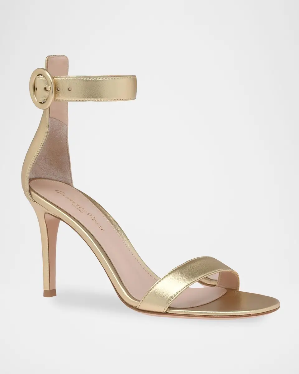Gianvito Rossi Portofino 85MM Metallic Leather Sandals | Thumbnail 2