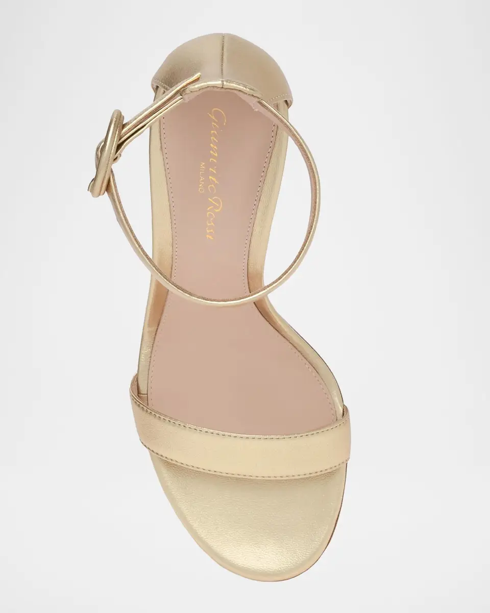 Gianvito Rossi Portofino 85MM Metallic Leather Sandals | Thumbnail 3