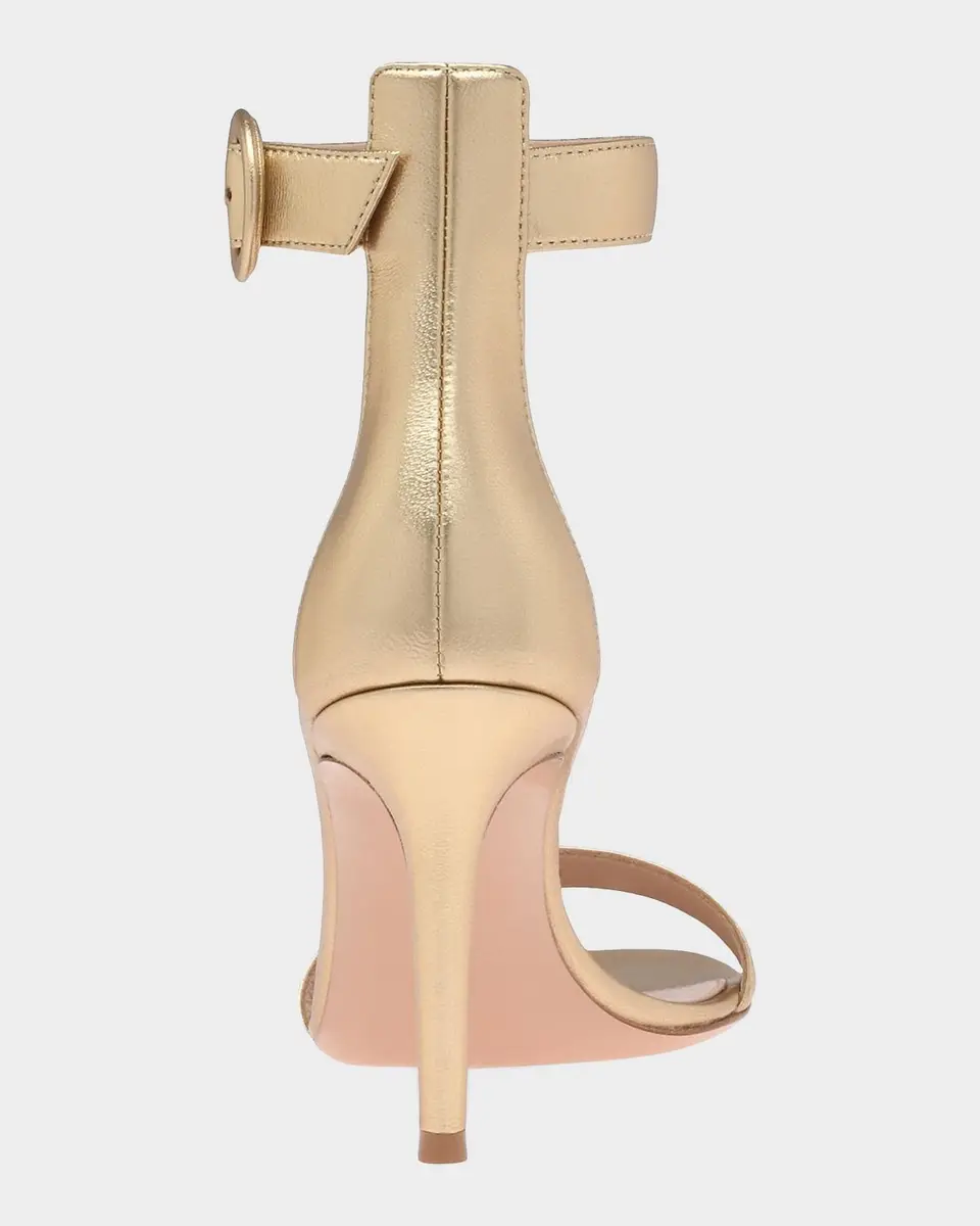 Gianvito Rossi Portofino 85MM Metallic Leather Sandals | Thumbnail 4
