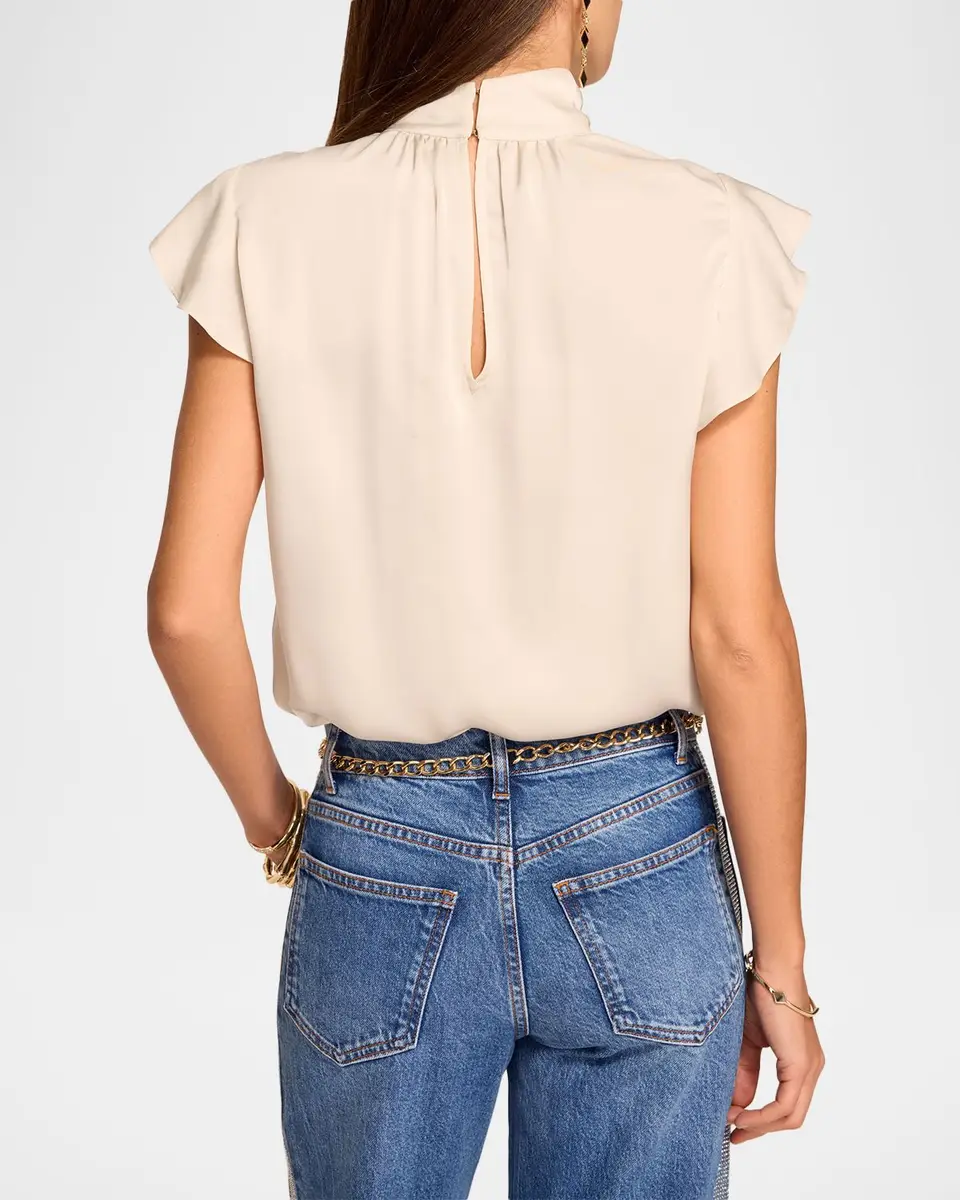 Ramy Brook Balinda Tie-Neck Satin Blouse | Thumbnail 3