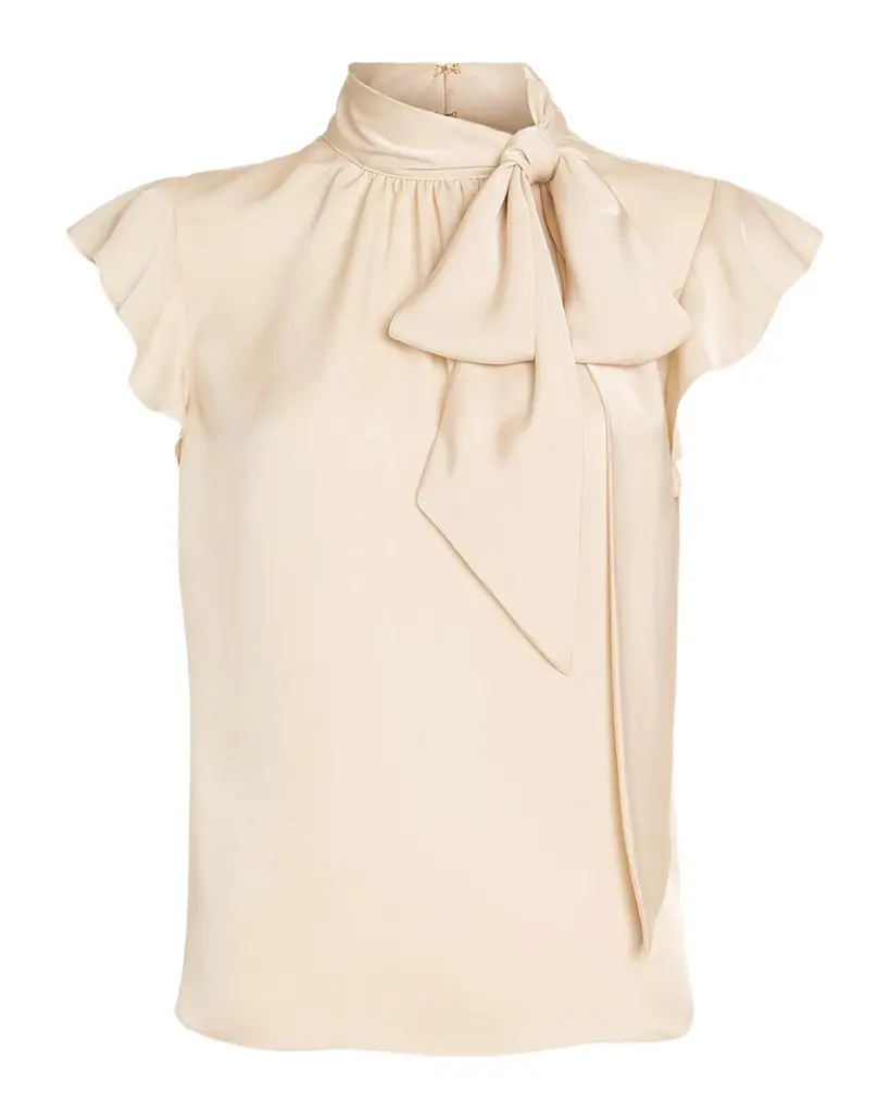 Ramy Brook Balinda Tie-Neck Satin Blouse