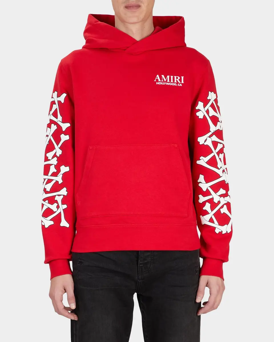 AMIRI Men's Stacked Bones Cotton Hoodie | Thumbnail 4