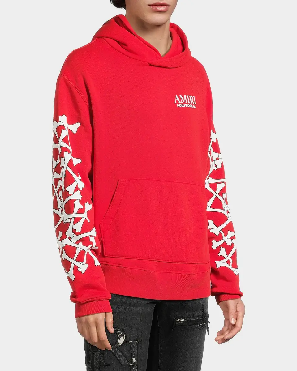 AMIRI Men's Stacked Bones Cotton Hoodie | Thumbnail 6