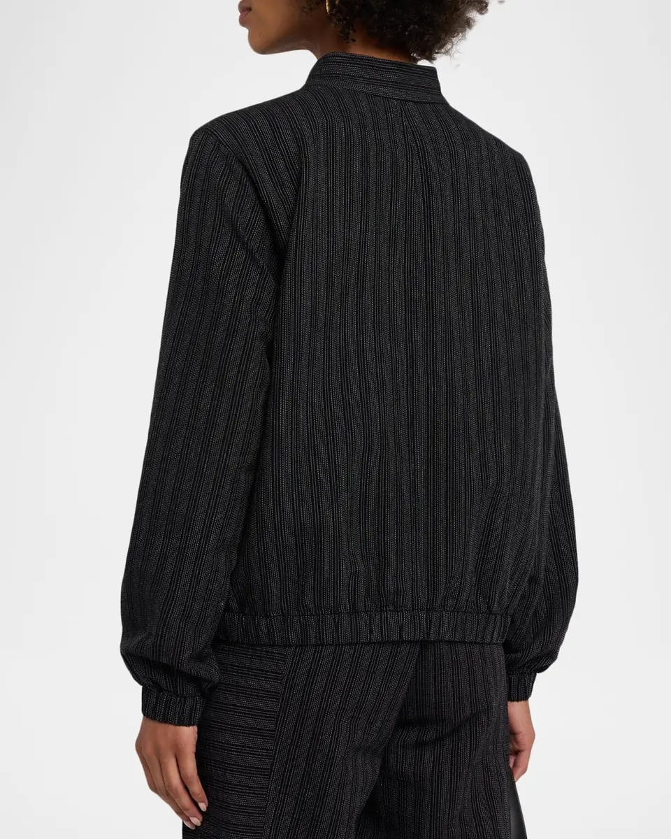 Eileen Fisher Striped Button-Front Jacket | Thumbnail 3 Eileen Fisher Striped Button-Front Jacket | Thumbnail 3