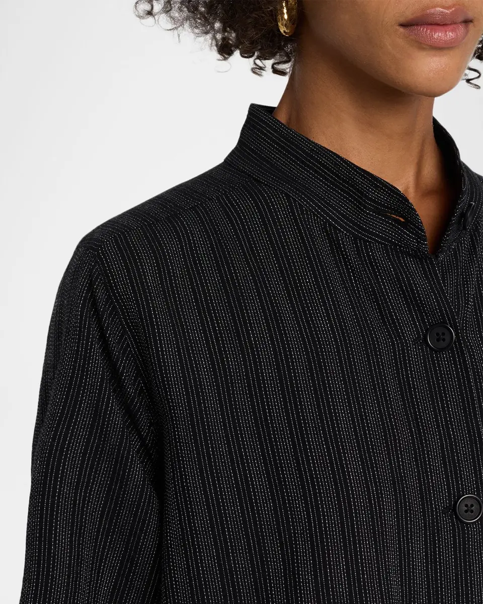 Eileen Fisher Striped Button-Front Jacket | Thumbnail 5 Eileen Fisher Striped Button-Front Jacket | Thumbnail 5
