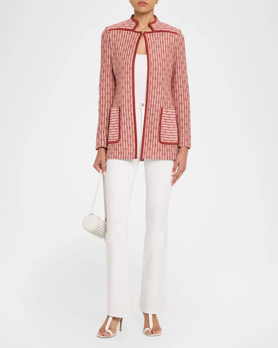 Misook Geometric Knit Jacket | Thumbnail 2 Misook Geometric Knit Jacket | Thumbnail 2