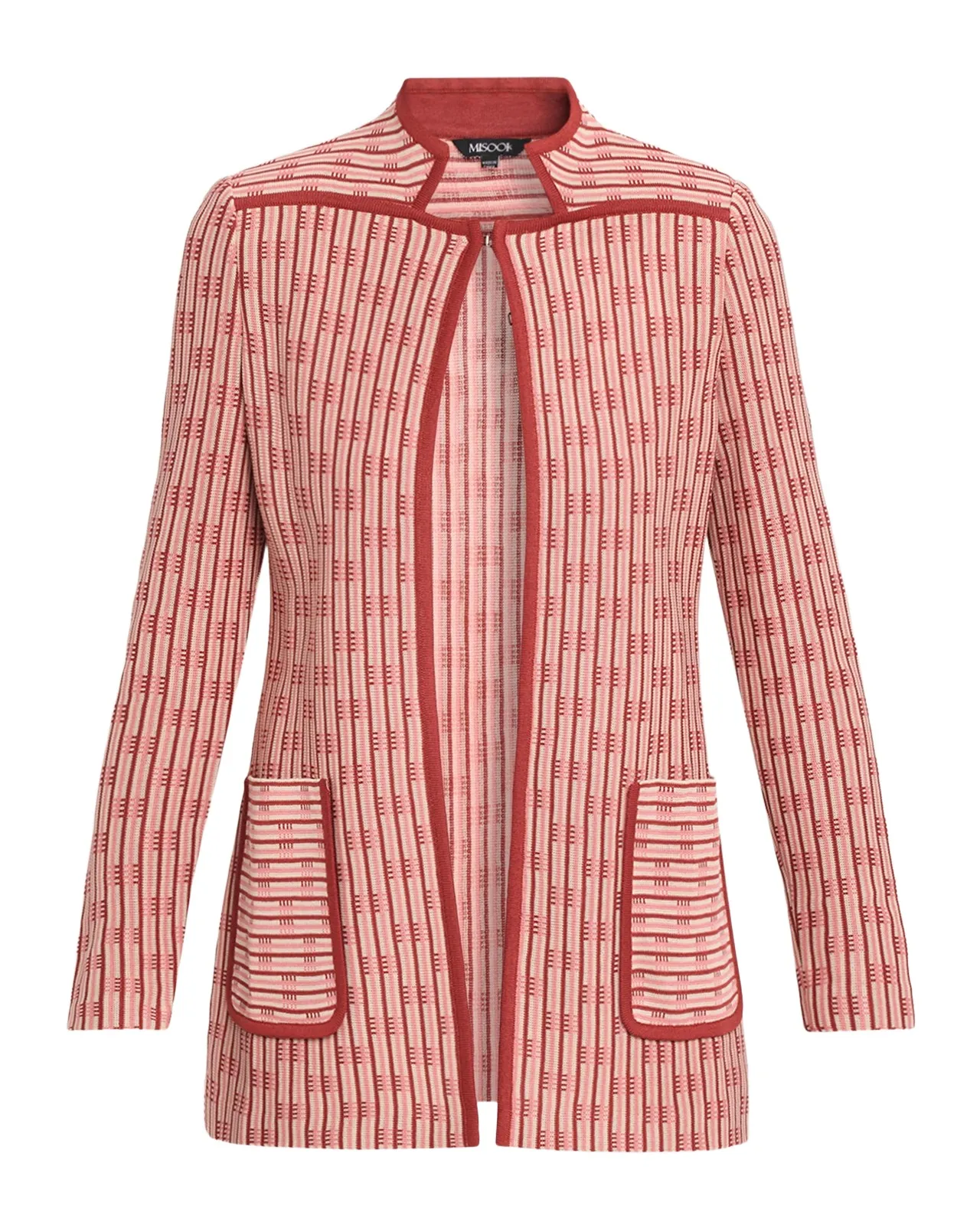 Misook Geometric Knit Jacket