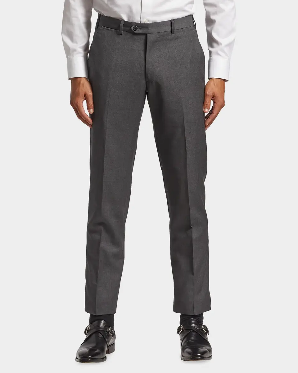 Emporio Armani Basic Flat-Front Wool Trousers | Thumbnail 4 Emporio Armani Basic Flat-Front Wool Trousers | Thumbnail 4